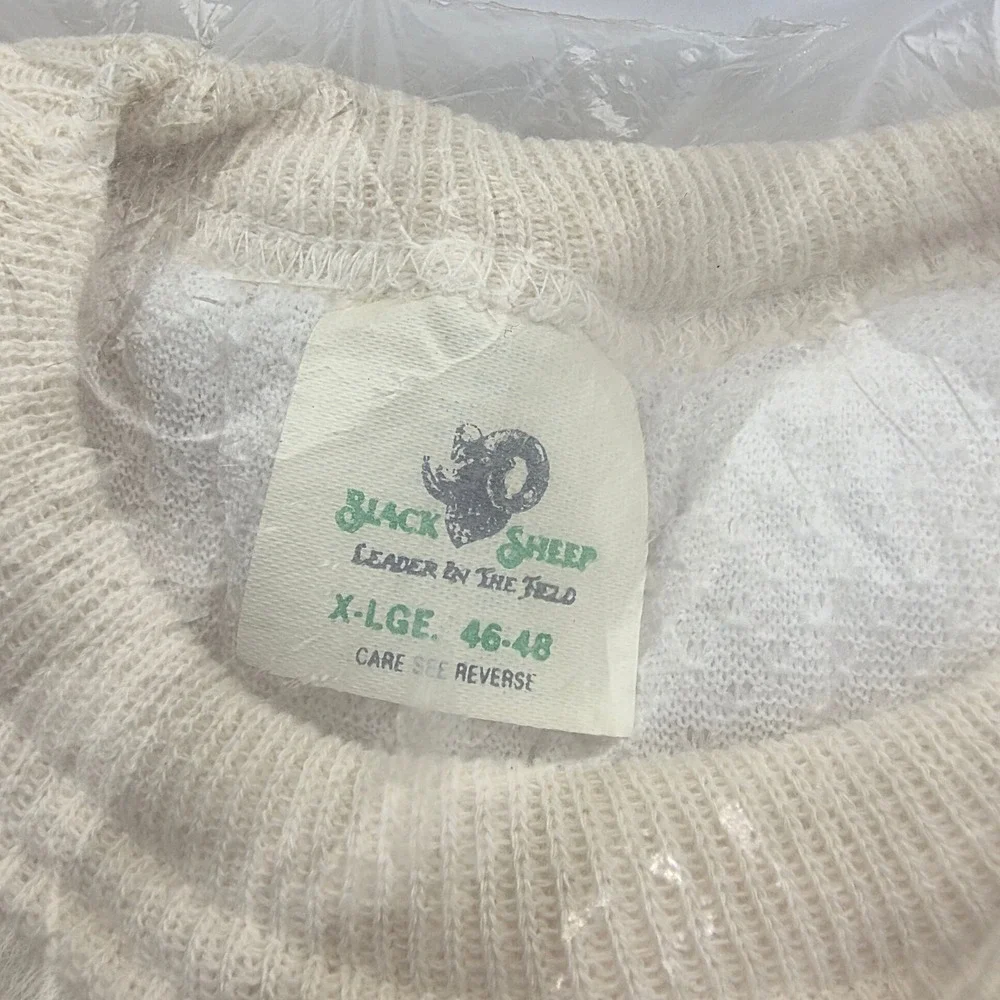 Black Sheep Insulated Thermal Underwear Mens XL Shirt Cream DuPont Dacron New